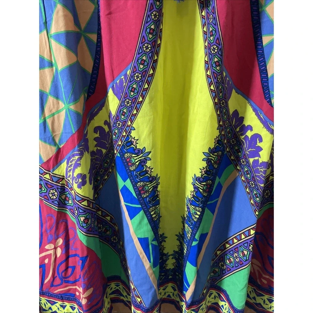 Flying Tomato Women's Small Elastic Waist Boho Vibrant Rayon Maxi Long Skirt - Picture 3 of 8